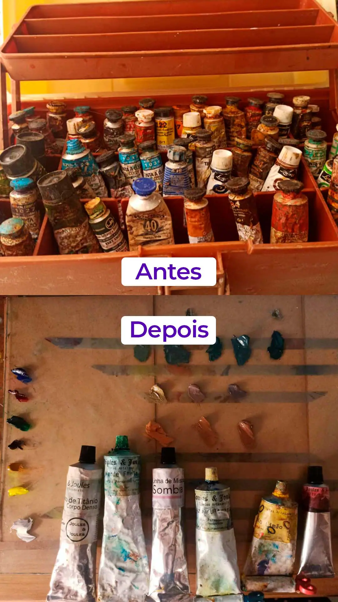 Antes e depois da paleta de Eliane Mattos